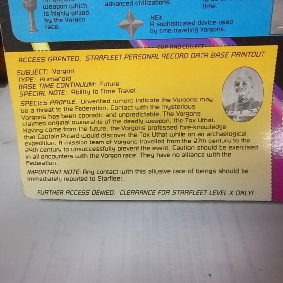 Star Trek The Next Generation The Vorgon Action Figure Collectible With Card - Picture 4 of 4